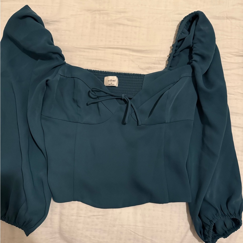Teal Puff Sleeve Top-aritizia